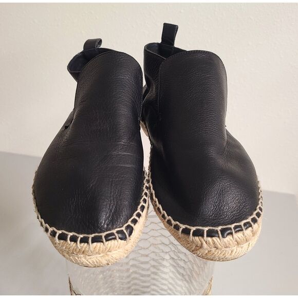 Vince Ronan US 7 Leather Slip On Moccasin Flats Comfort Shoes Black Boho Booties - Picture 4 of 7